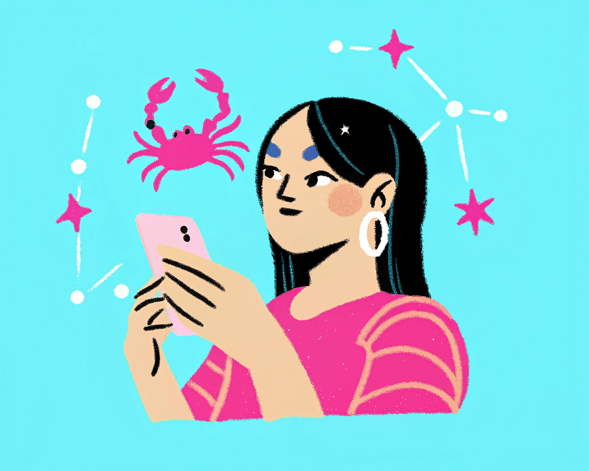 Illustration of Cancer texting patterns in modern dating