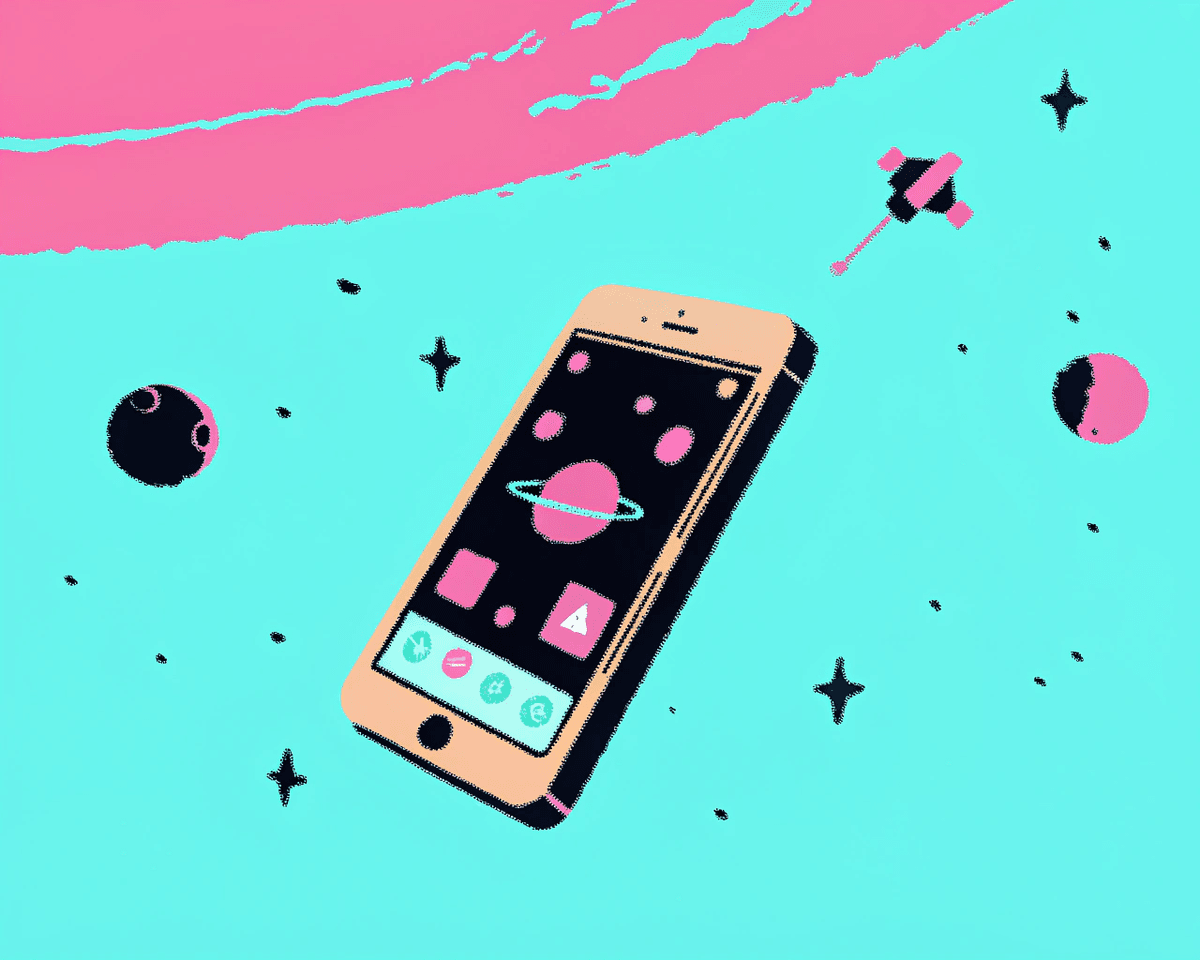 Social media orbiting concept illustration